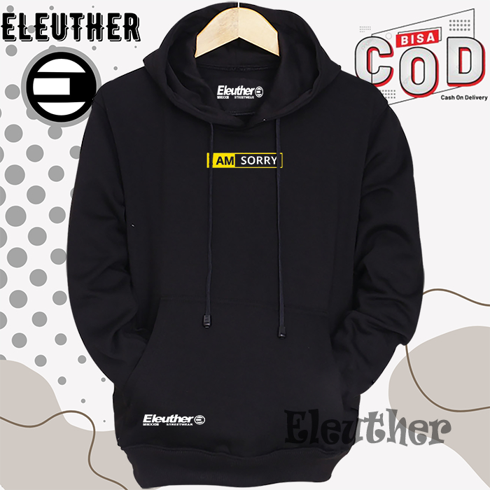 Sweater pria anime list gold I Am Sorry Hitam Sweater pria distro original 100% halus tebal Jaket pr