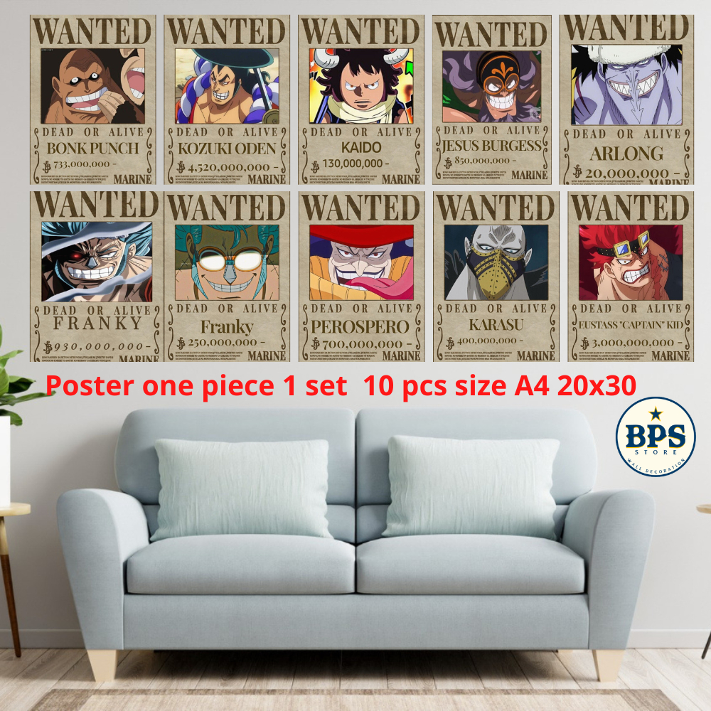 POSTER 1 SET ONE PIECE BOUNTY -  POSTER ANIME ONE PIECE BOUNTY  - HIASAN DINDING - POSTER DINDING - 
