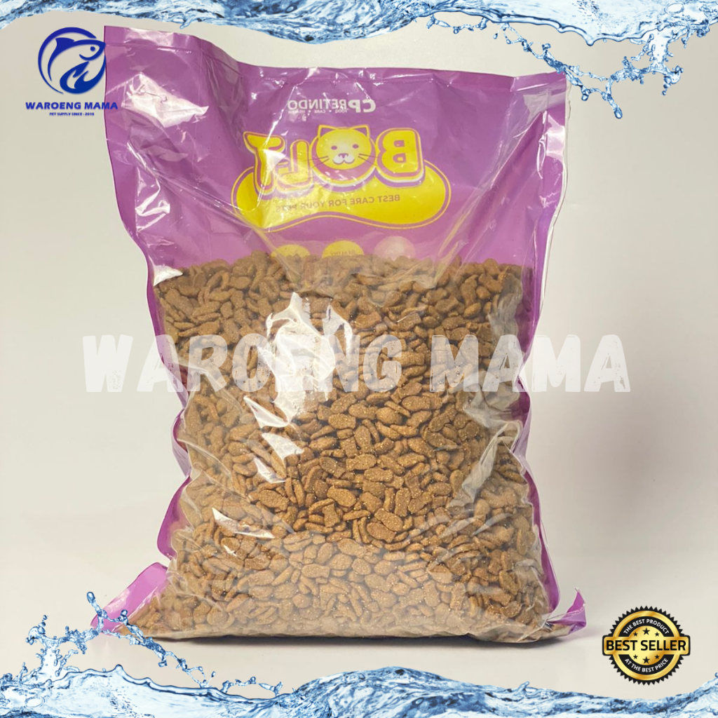 BOLT makanan kucing kemasan 1kg BOLT donat tuna ikan salmon