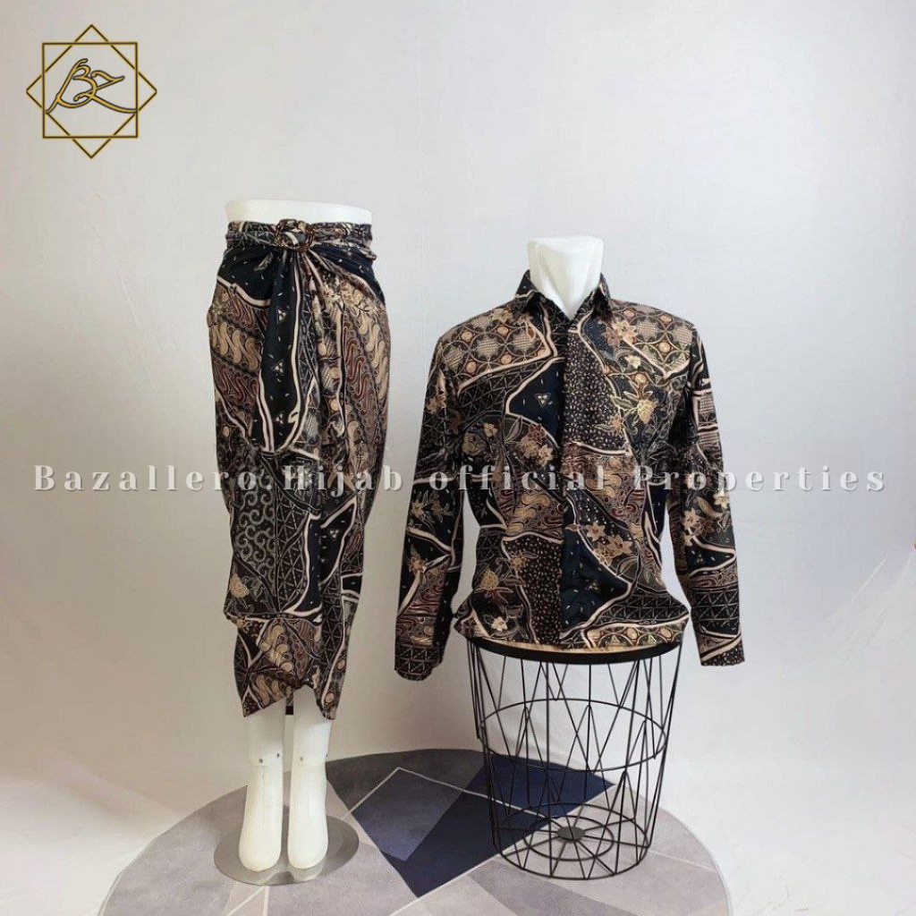 BAZALLERO - BATIK MODERN SETELAN COUPLE KELUARGA / KEMEJA BATIK LENGAN PANJANG PRIA - KEMEJA KERJA P