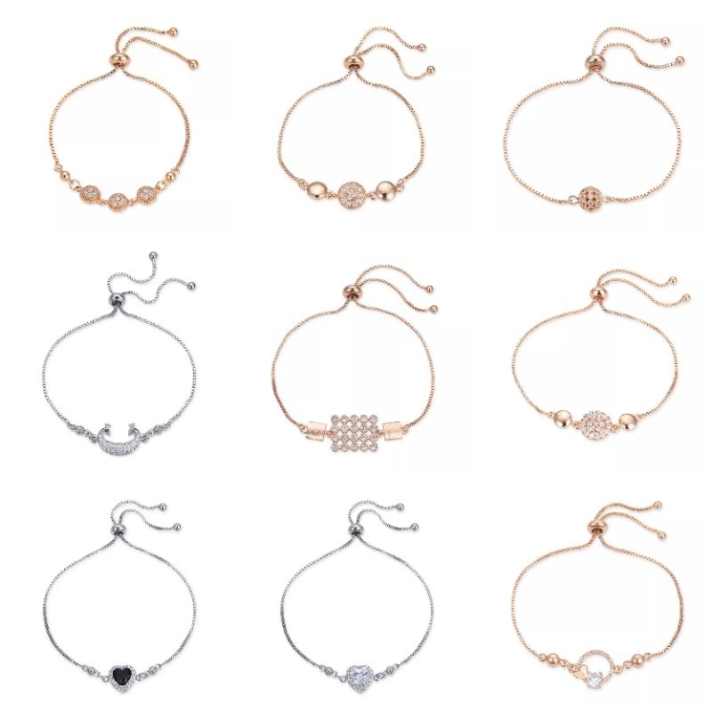 gelang serut titanium lapis emas cristal