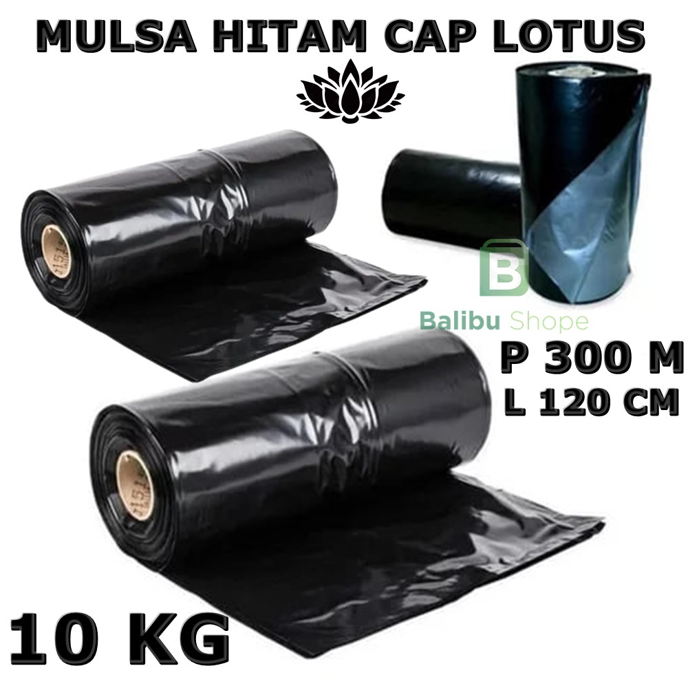 PLASTIK MULSA HITAM PERAK 120 Cm x 300 cm LOTUS 10 KG