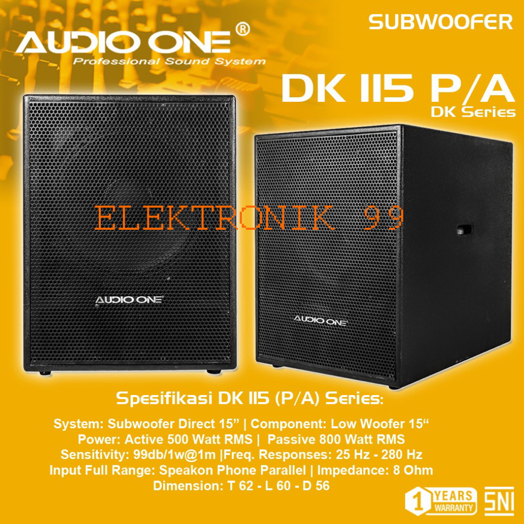 Subwoofer 15 inch pasif audio one original