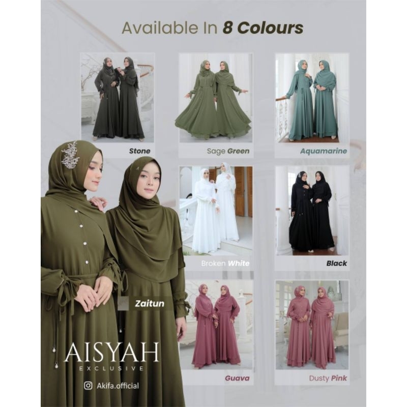 RIHAIA | Aisyah Exclusive by Akifa Muslimah - Dress Set Pashmina / Khimar