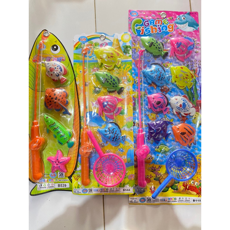 (BISA COD) Mainan Anak Pancing Pancingan Ikan Set Sesui Foto Vidio Asli