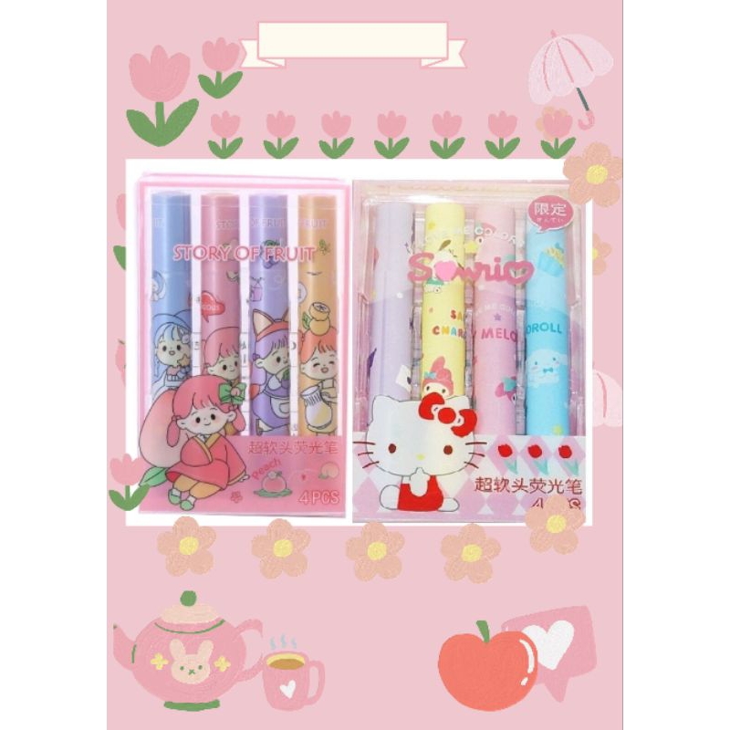 

4 PCS Highlighter STABILO SET WARNA WARNI