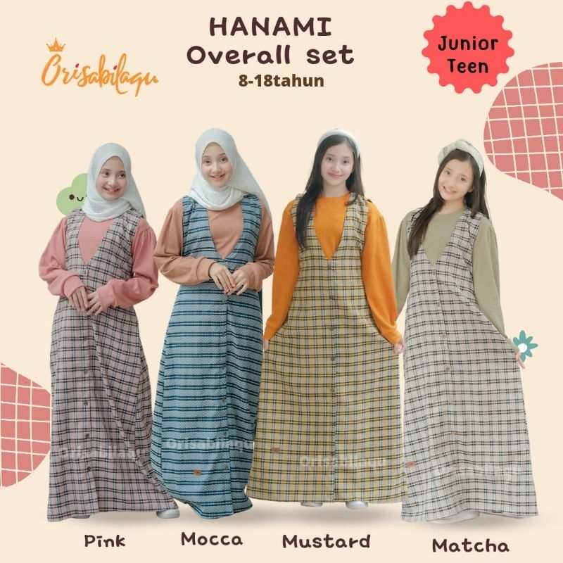 Hanami overall set 8-18 tahun by Orisabilaqu Sabiila nabLfashion