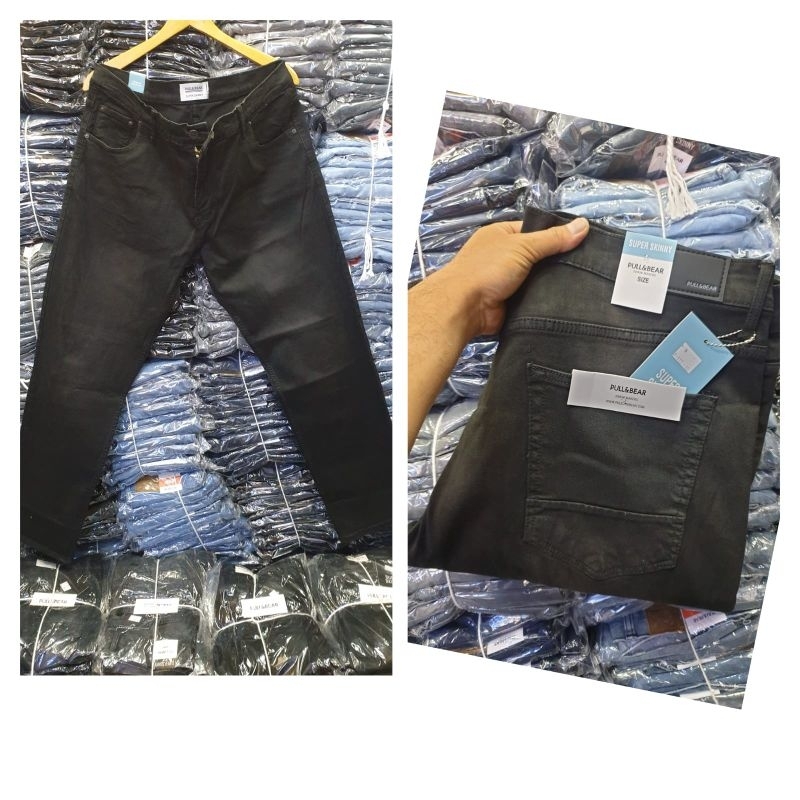 Celana Jumbo Pria , Celana big size pria bahan soft jeans Stretch (melar)