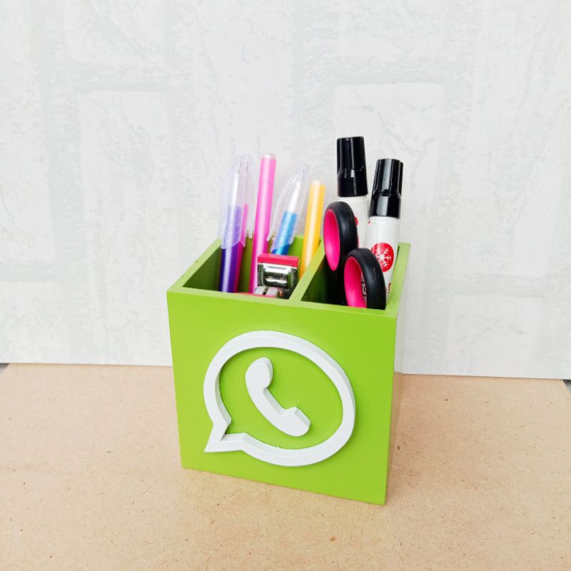 

Tempat Pensil Desain WhatsApp sosmed unik hiasan dekorasi kamar