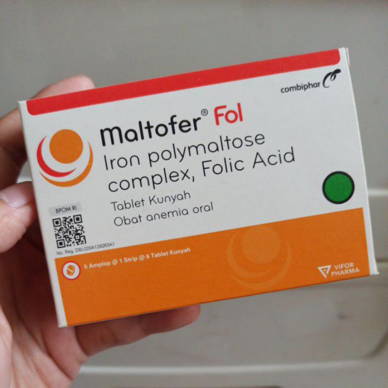 Maltofer Fol Obat Anemia Tablet kunyah chew tablet Penambah Darah Zat Besi Ibu hamil dan Menyusui strip