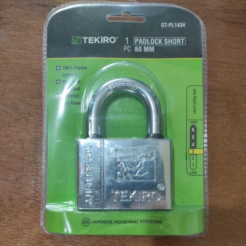 kunci gembok tekiro 60mm ( leher pendek)/ gembok tekiro 60mm pendek ( isi kunci 4pc)/PADLOCK SHORT 60MM tekiro