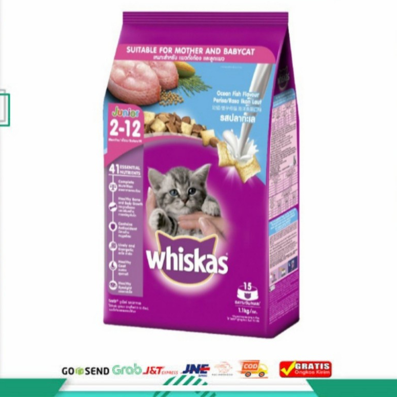 WHISKAS JUNIOR OCEAN FISH 6,5KG MAKANAN KUCING WHISKAS ( GRAB-GOJEK)