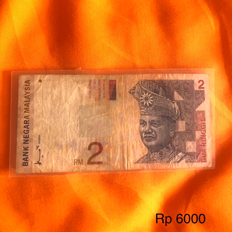 Uang kertas kuno asing 2 ringgit malaysia