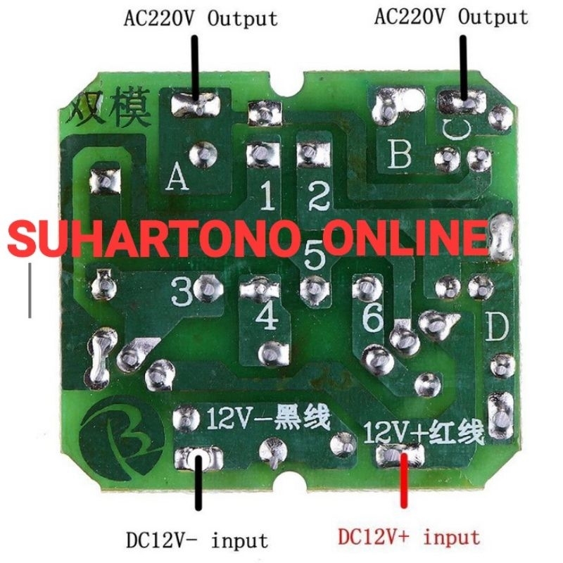 Modul step up 12v ke 220v 220AC Power Aki Car