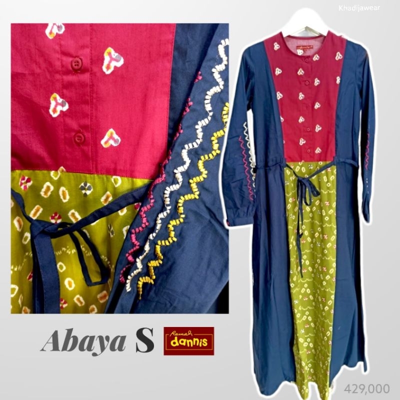DANNIS Abaya S Gamis Ibu [BIRU BATIK] Dewasa Katun premium diskon Danis/Gamis Dannis Abaya Dewasa/Ga