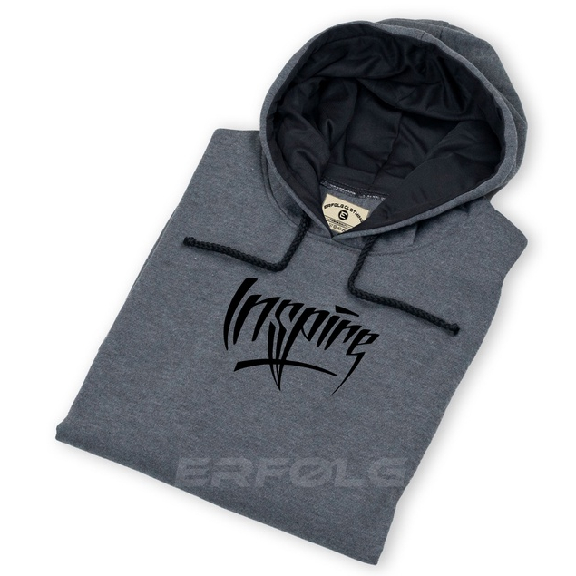 Erfolg Offiziell Sweater Hoodie Pria Wanita Unisex Hitam Basic Screen Printing Insping Motif Timbul Warna Abu Paralon Bahan Katun Fleece Tebal Sweter Hodie Jumper Abu Denim Series M L XL XXL Branded