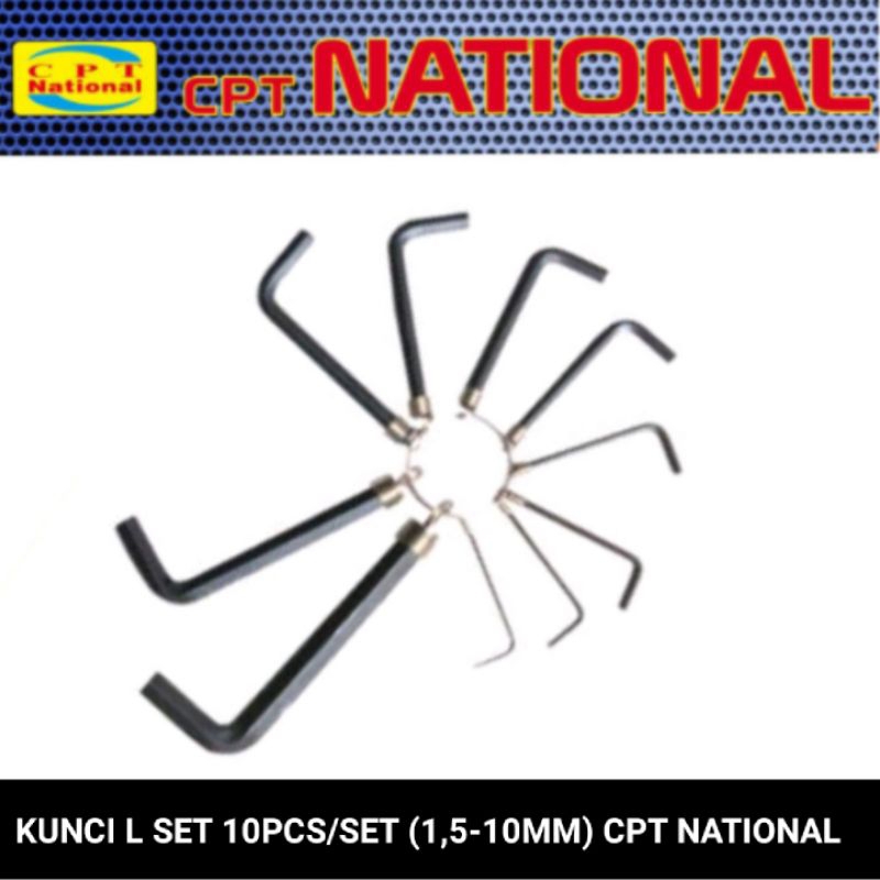 Kunci L set 10pcs 1.5-10mm cpt national best quality