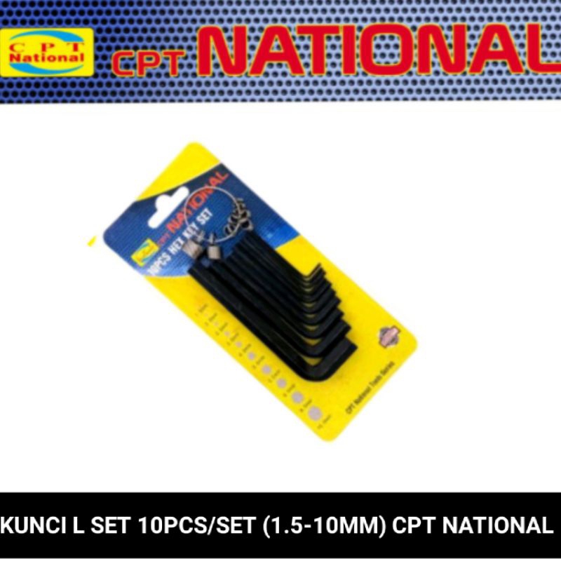 Kunci L set 10pcs 1.5-10mm cpt national best quality