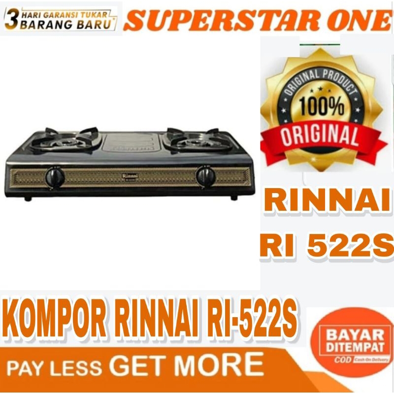 Rinnai kompor gas RI-522S Kompor 2 tungku Rinnai RI 522S