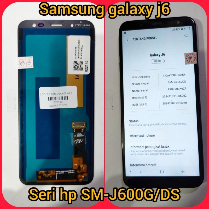 lcd touchsreen ts fulset samsung galaxy j6 seri hp SM-J600G/DS