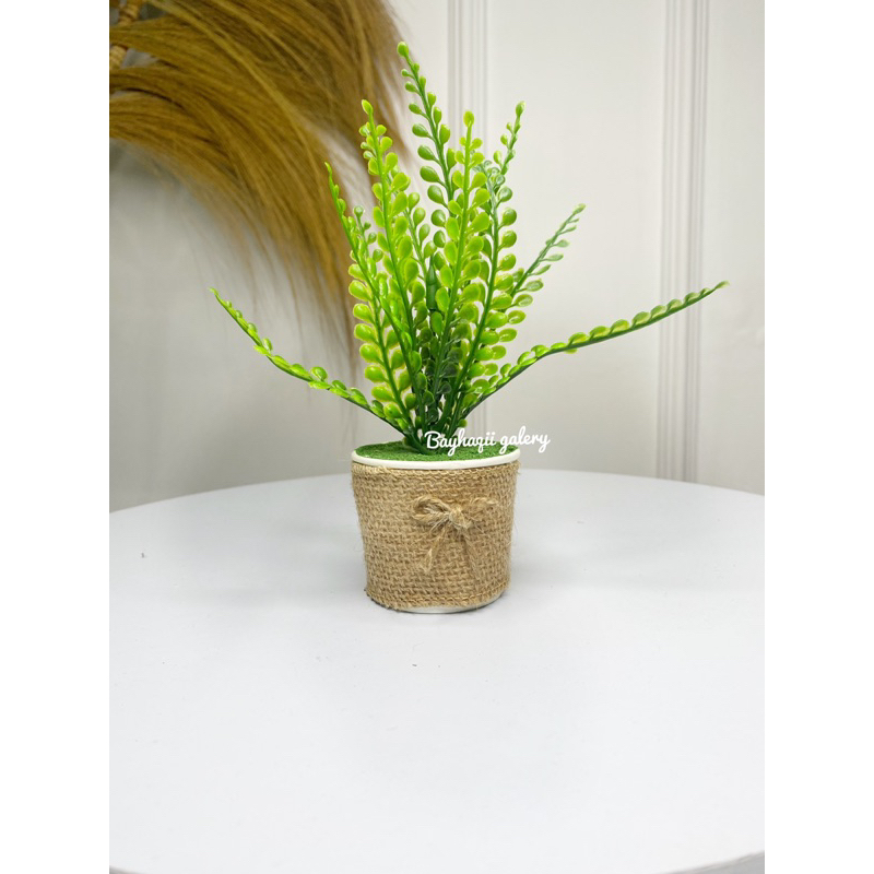 hot product bunga goni mini gras artificial mini // pajangan pot goni bunga dekorasi rumah // bunga