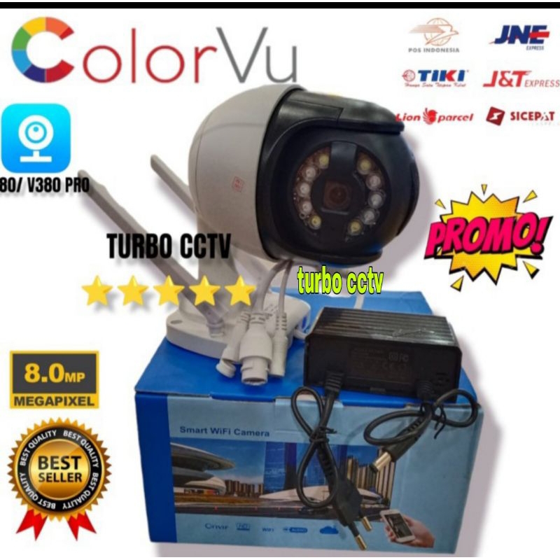 ip camera CCTV Outdoor PTZ V380Pro 8MP Colorvu Malam Berwarna