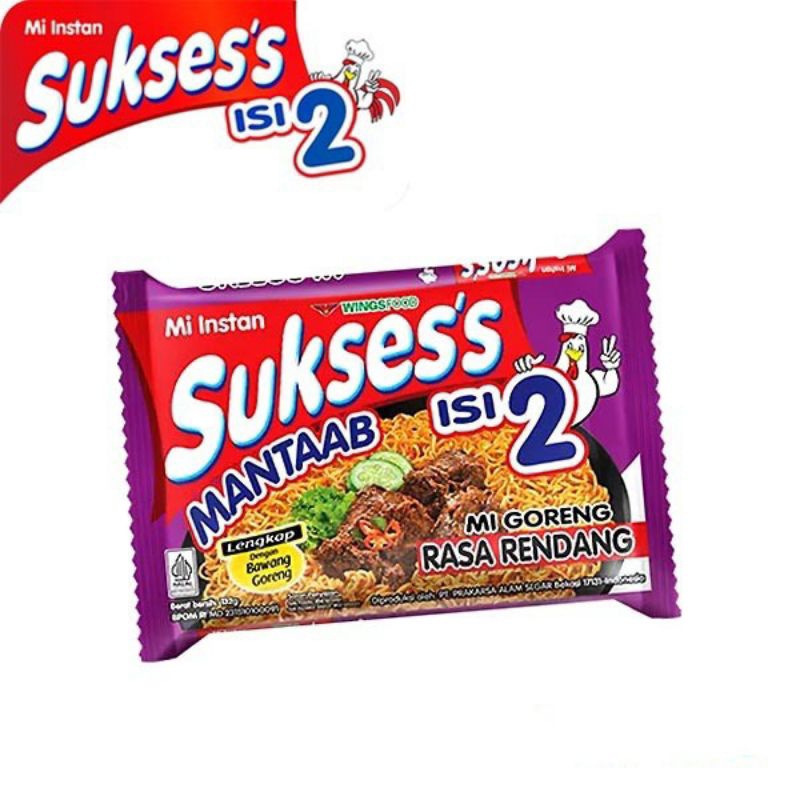

Mi Instan Suksess Mantaab isi 2 mie goreng sukses rasa rendang 132 gr
