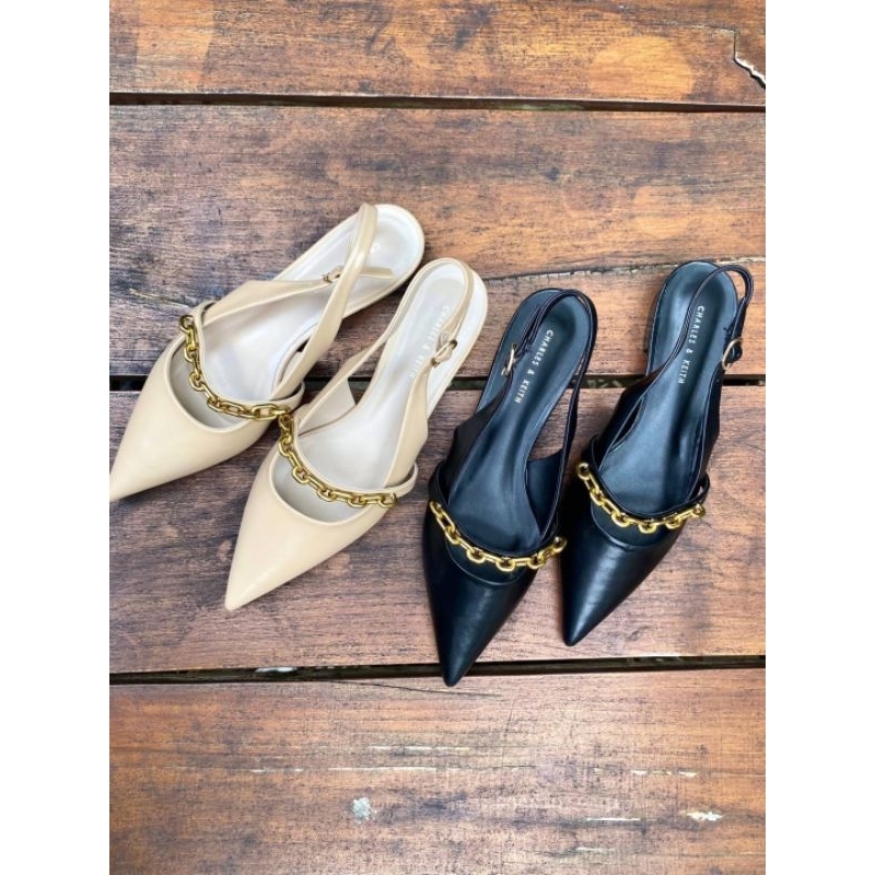 Sepatu Sandal Import Wanita CK Slingback Flat Shoes