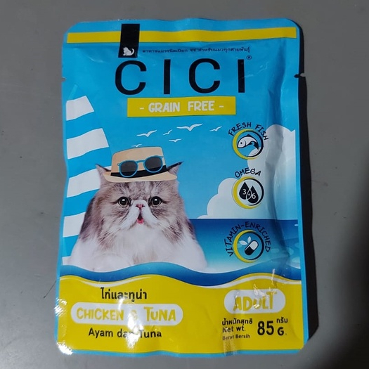 MAKANAN BASAH ADULT KITTEN CICI POUCH 85 GR