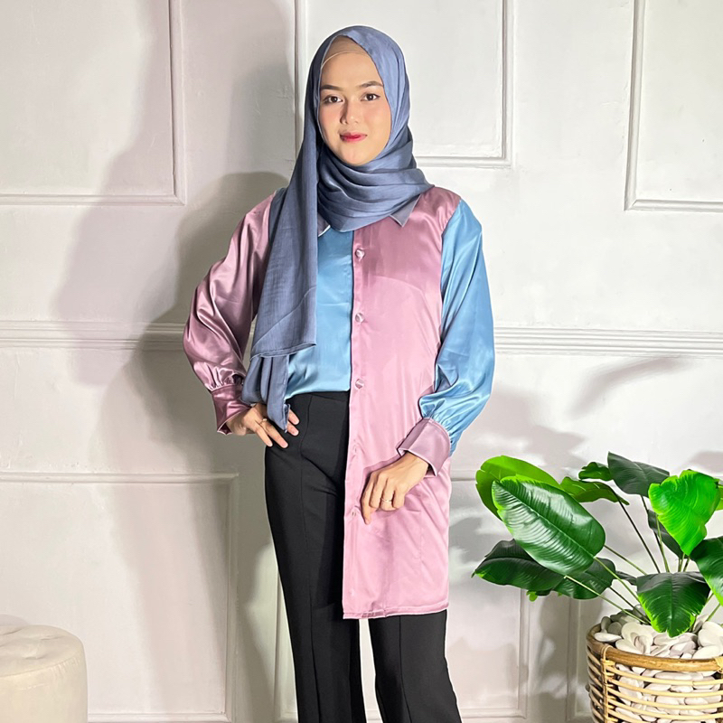 JIFAT - SALMA TOP - ATASAN TUNIK WANITA SILK GRADASI PREMIUM