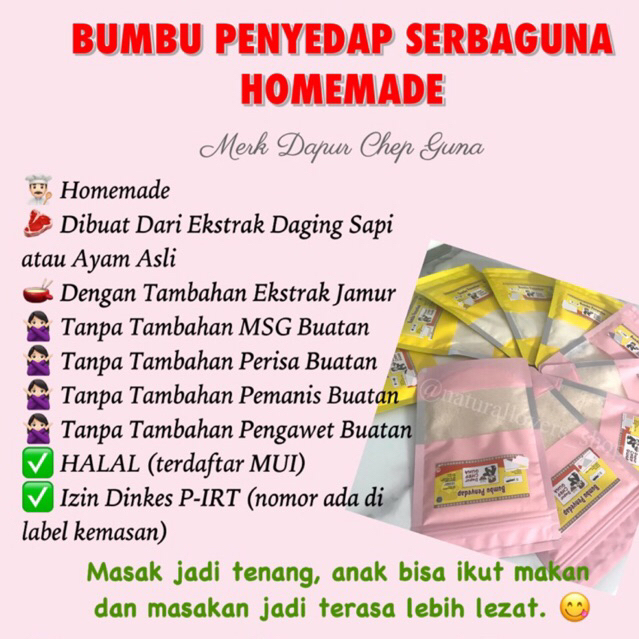 

Homemade / Bumbu Penyedap Serbaguna Non MSG / Kemasan Refill dg Ziplock / Kaldu Alami / Kaldu Jamur