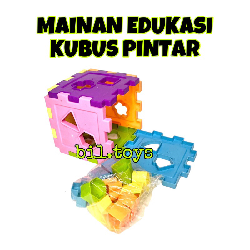 MAINAN EDUKASI KUBUS PINTAR PENYORTIR BENTUK SHAPE SORTER KOTAK PUZZLE