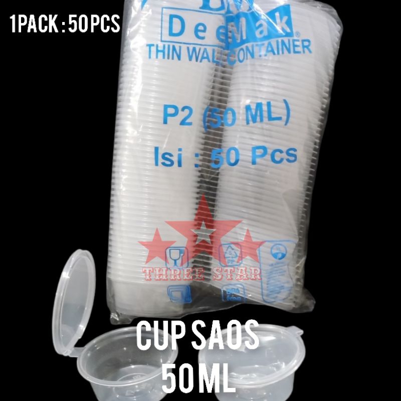 Cup Saos Plastik 50ml Isi 50Pcs / Cup Plastik Mayonaise 50ml Isi 50Pcs