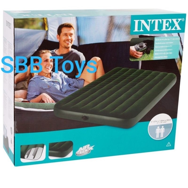 kasur angin #66968 INTEX PRESTIGE DOWNY airbed battery pump size double