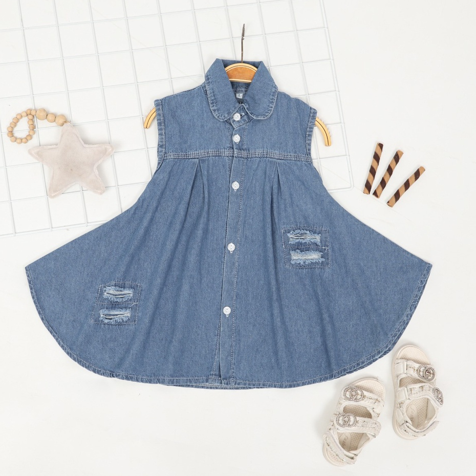 DRESS RIPPED 1-4th Dress Jeans Anak Perempuan