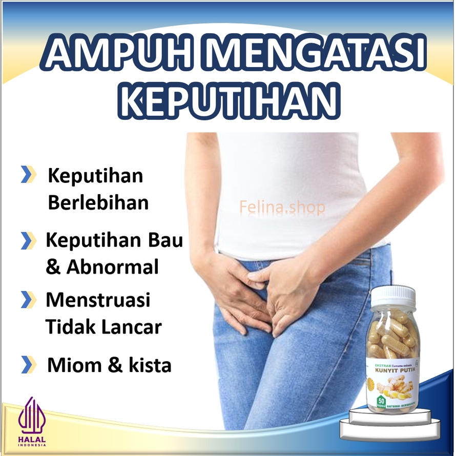 

kunir kunyit putih obat keputihan abnormal bau gatal kista miom lancar haid terlambat isi 50 kapsul