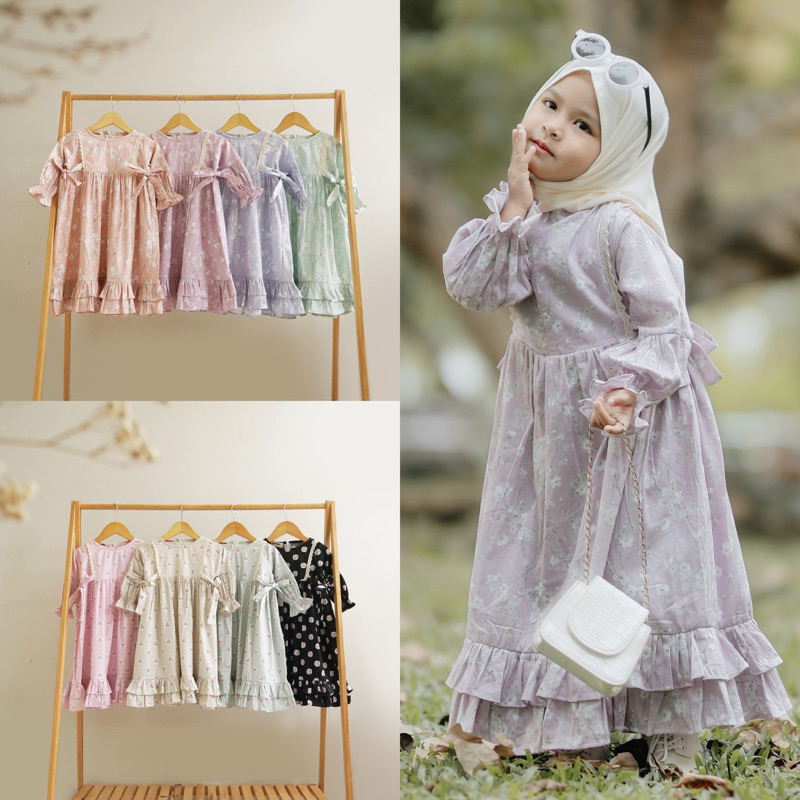 KIEKEBOO Salima Raya Dress 1-4thn / Gamis Lebaran Anak