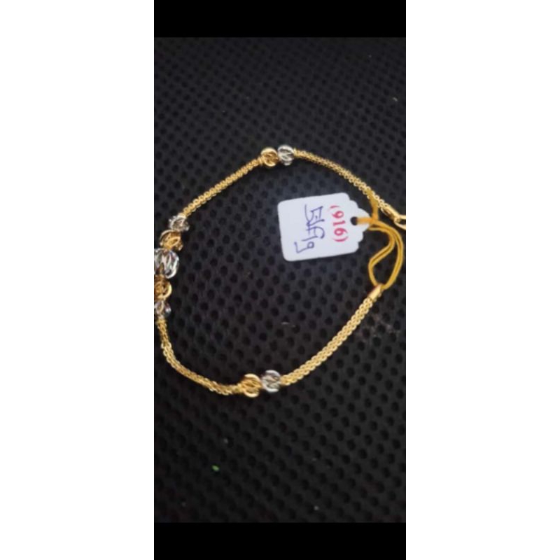 gelang rantai bola bola emas 916/23k