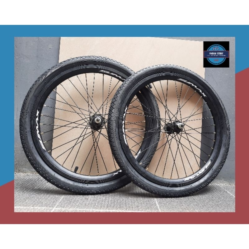 Sepasang Wheel Set 20 SUMAX 20 x 175 36 Hole × Pacific Besi Velg Jadi Pelk Jadi 20 Wheel set 20 Komp