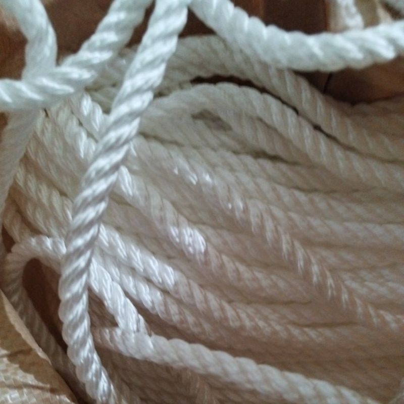 1 Roll Tali Tambang Ukuran 8mm -+220Meter Nylon Putih Nilon Besar Kecil