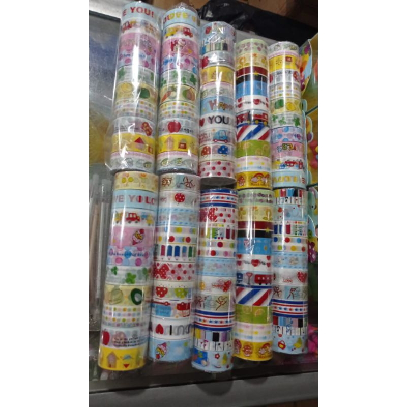 

Selotip gambar Selotip toples kue kering isi 10roll selotip kartun selotip diy