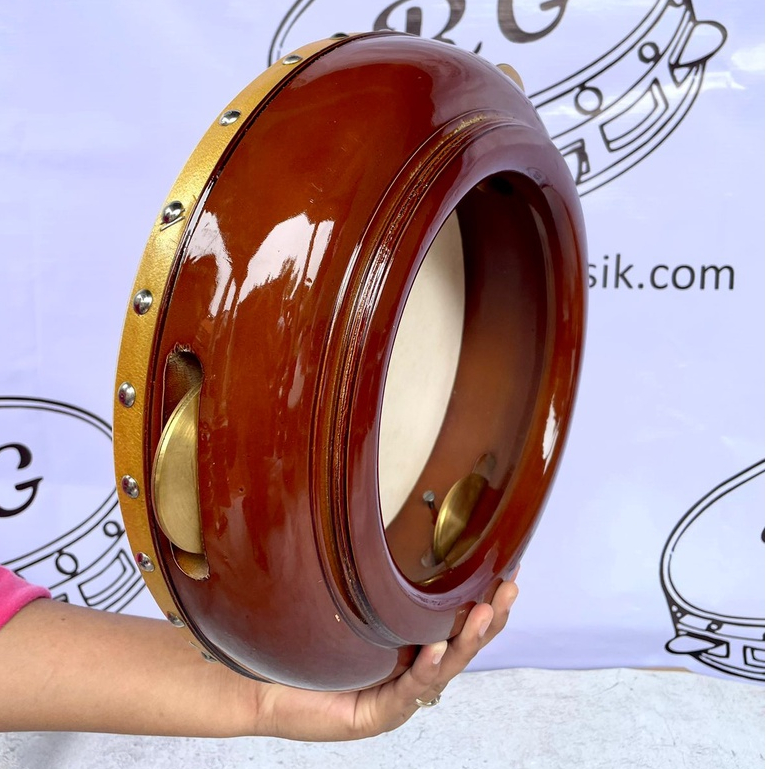 Rebana Hadroh Kayu Mahoni Satu Set Bas Banjari