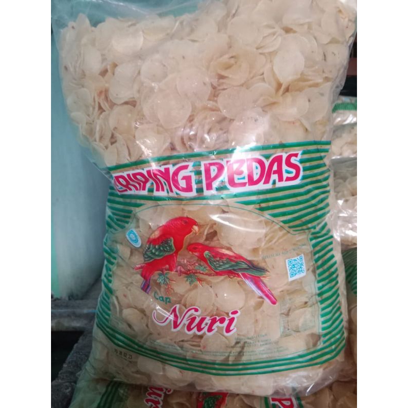 KRUPUK CERIPING PEDAS/KRUPUK SINGKONG PEDAS/MENTAH