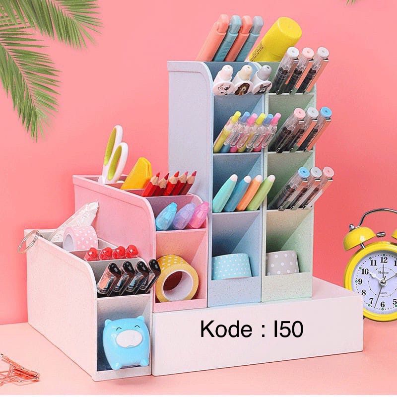 

Rak Pensil Mini 4 Sekat Rak Laci Plastik 4 Slot Pulpen Spidol