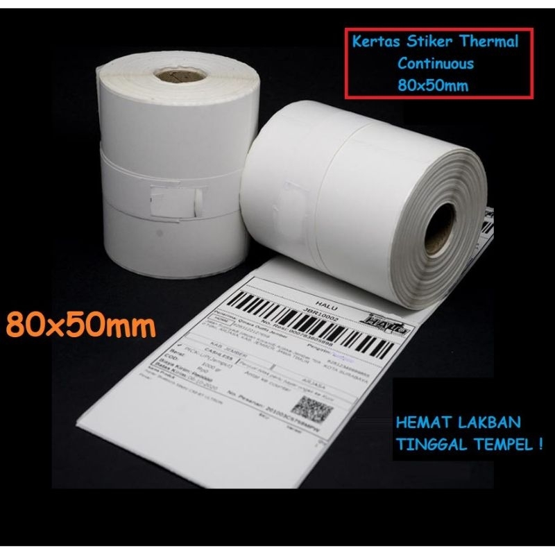 

Label Sticker Thermal Continuous 80 mm x 10 meter TEBAL
