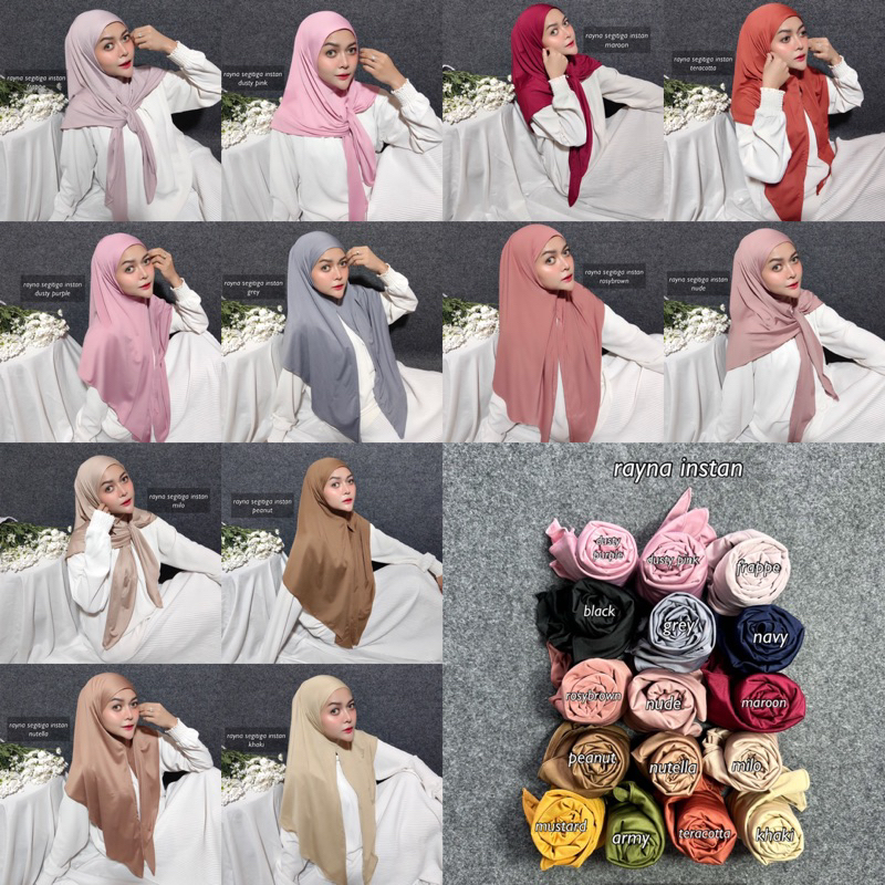 RAYNA SEGITIGA OVAL INSTAN JERSEY/ SEGIEMPAT INSTAN / HIJAB INSTAN