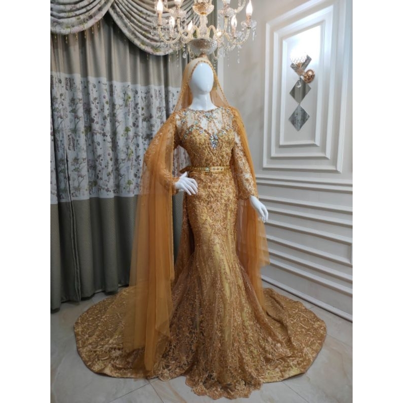 GAUN PENGANTIN  SLIM DRESS PAYET RONCE-RONCE BEREKOR//GAUN MODREN | GAUN PAYET BUNGA 3D | BAJU WEDDING MEWAH | BAJU PENGANTIN TERBARU