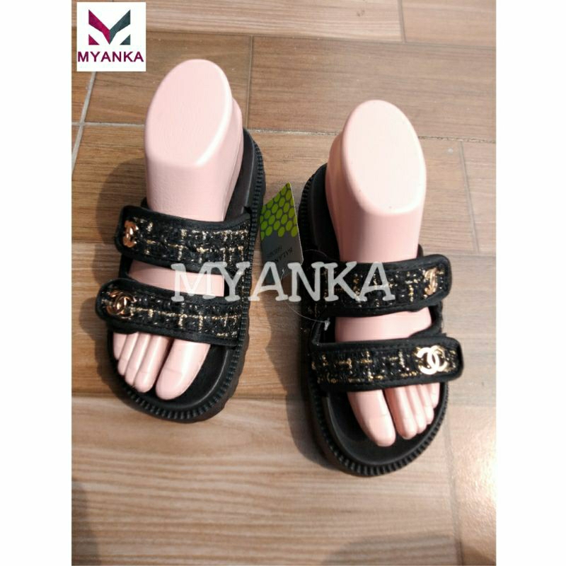 Myanka jelly shoes Sendal kokop Tali Mix Bahan