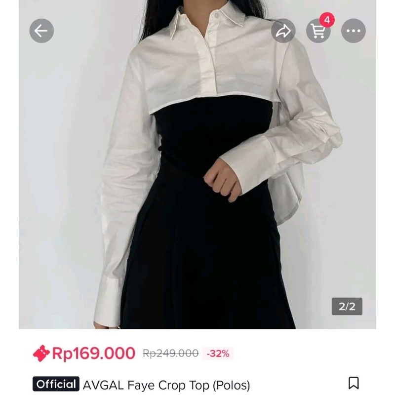 (KONDISI BARU) JUAL RUGI AVGAL Faye Crop Top in White | crop top putih | avgal crop top