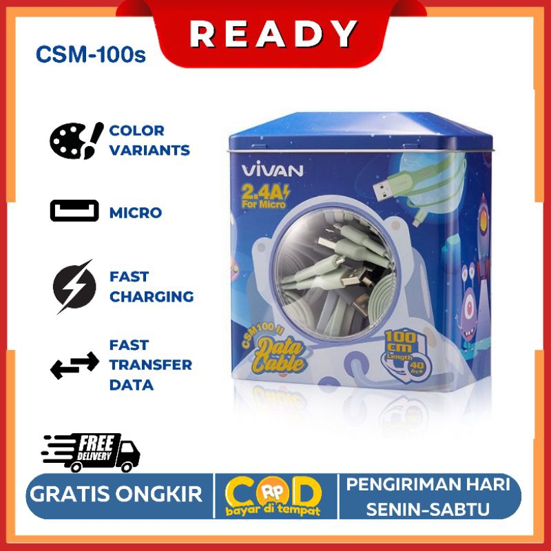 KABEL DATA VIVAN Micro Dan IPHONE LINGHTING CSL100 CSM100 1 PCS